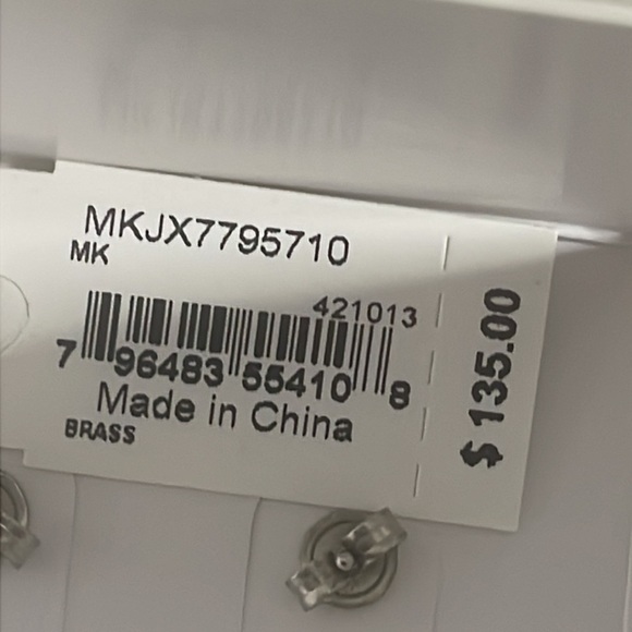 MICHAEL KORS Gold Tone MK Logo Open Heart Pave Crystal Stud Earrings Trio Set - Picture 6 of 7